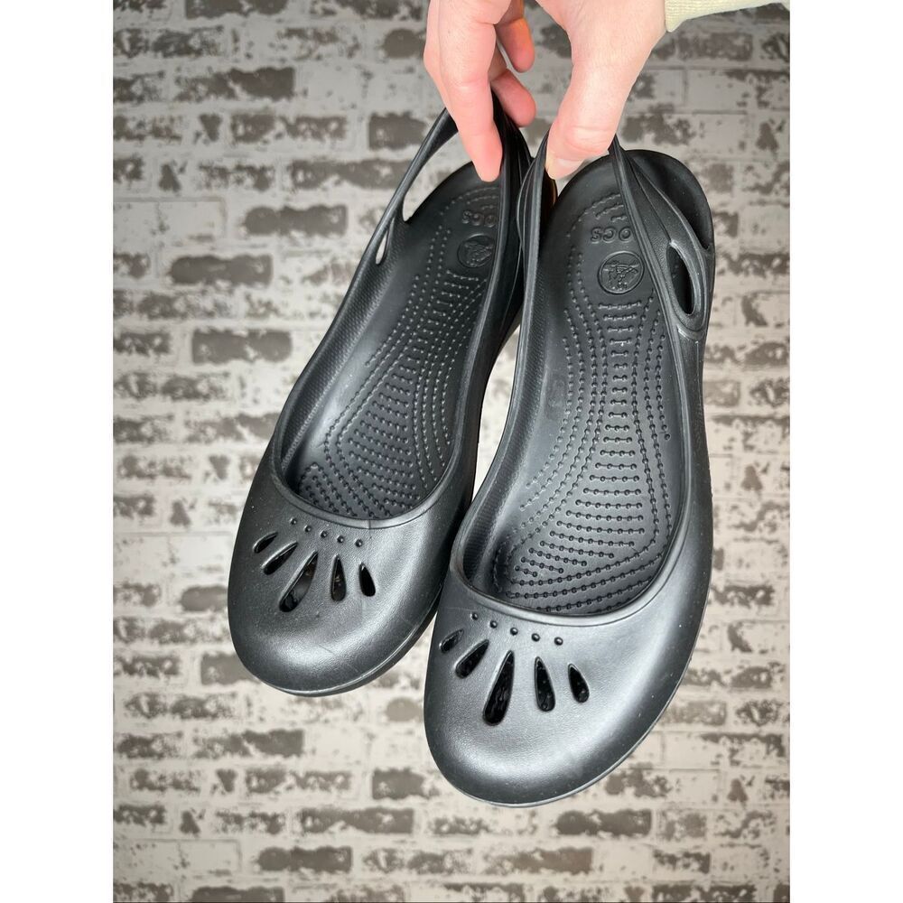 Crocs | women black flat rubber shoes